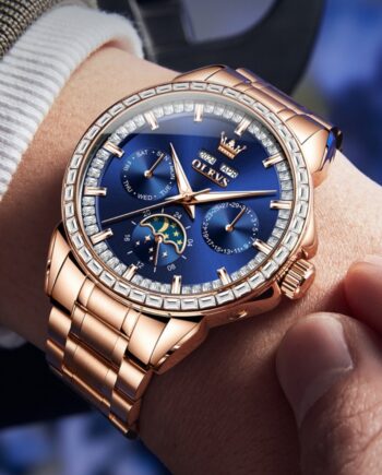 Multi-functional Men's Diamond-embedded Automatic Mechanical Watch