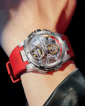 Flywheel Mechanical Mens Watch Silicone Waterproof Mens