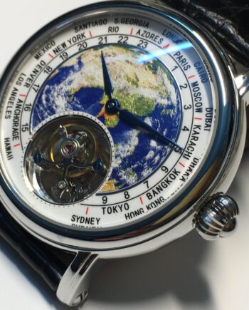 3D Globe Tourbillon Round Watch Fashion