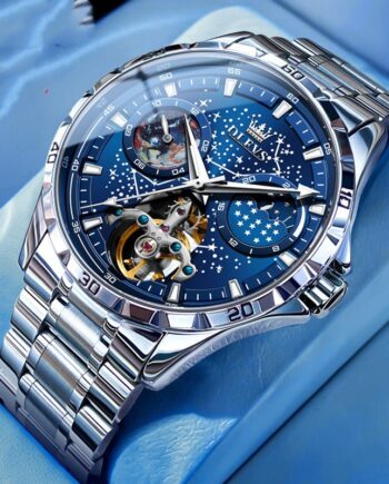 Fashion Starry Sky Mechanical Watch Business Hollow Waterproof Men